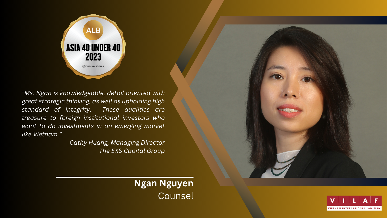 VILAF Counsel Ngan Nguyen is named ALB Asia 40 Under 40 2023 - VILAF